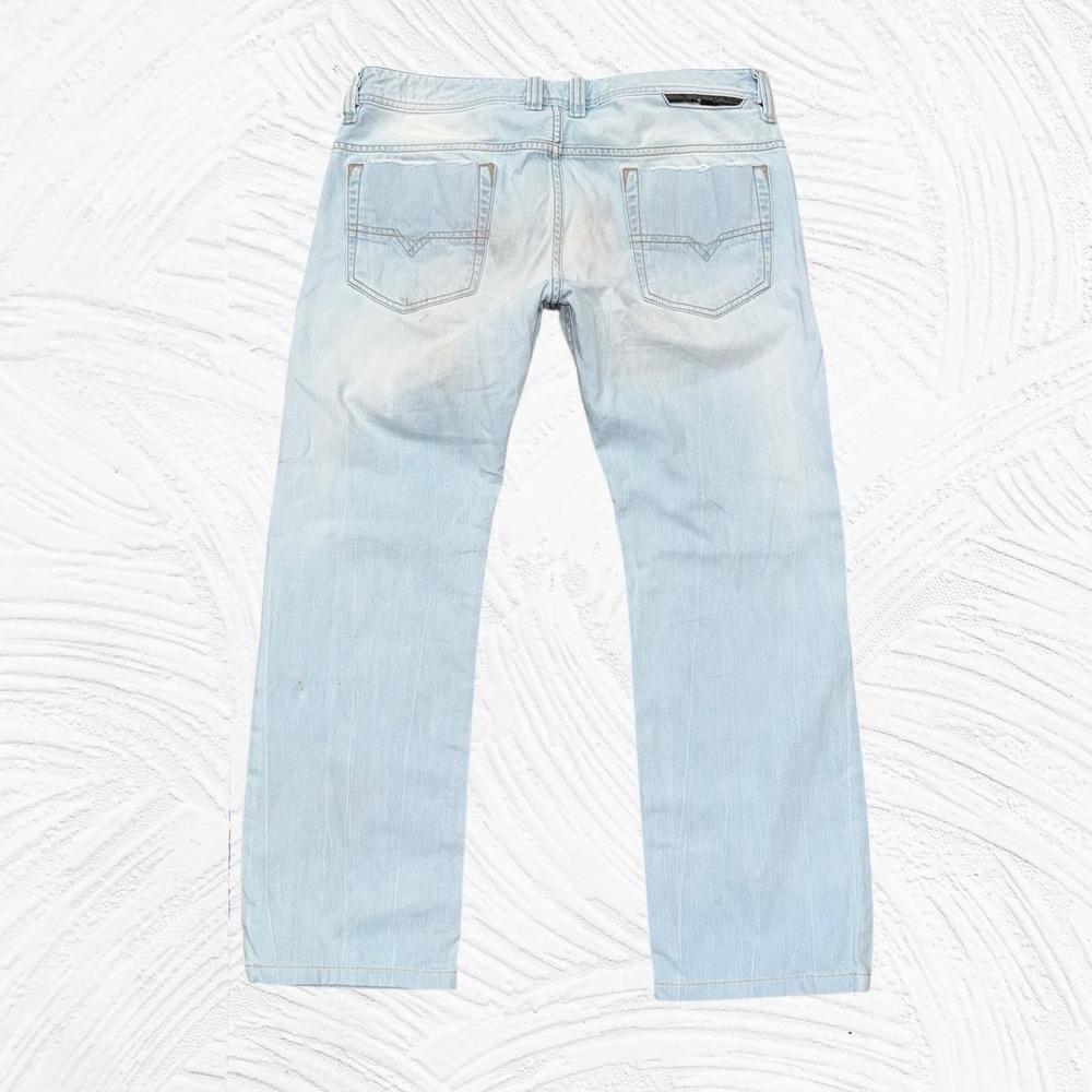 MEN'S DIESEL SAFADO Denim Blue Jeans Faded Slim Straight leg 33X26.5 08521